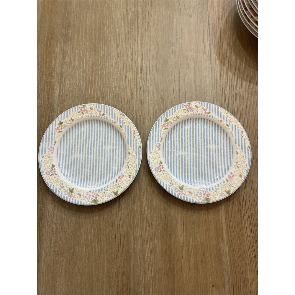 Guess Home Collection Decoupage Salad Plate Lot Of 2 8" VTG Cottagecore 1999